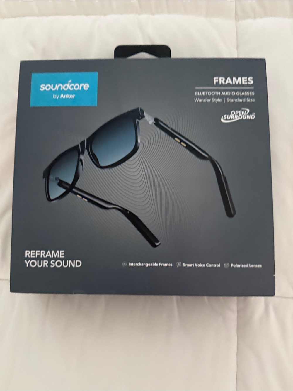 soundcore by Anker Frames Bluetooth Audio Glasses — Black with Blue Lenses